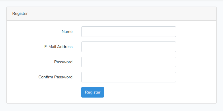 Laravel registration Page